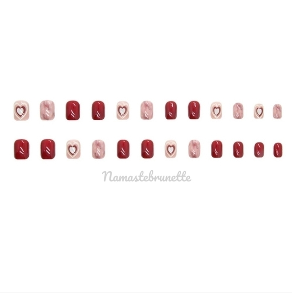 2/$16 Red Hearts Press On Nails - Picture 5 of 10